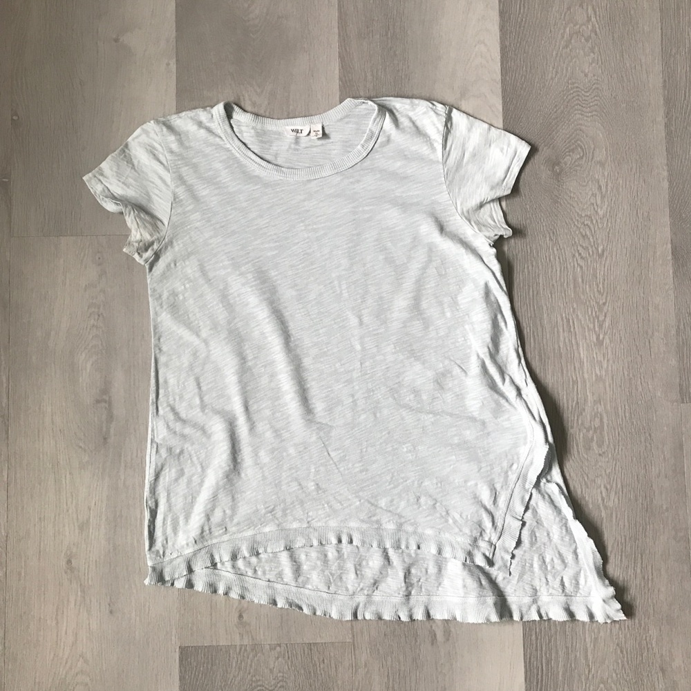 WILT BLUE SHORT SLEEVE T SHIRT ASYMMETRIC HEM WOMENS SMALL